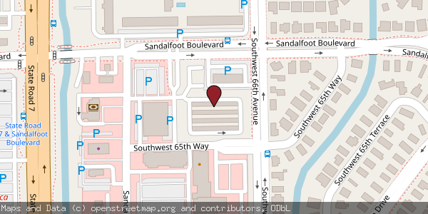 Map of West Boca Self Storage located at 9868 Sandalfoot Blvd in Boca Raton, Florida 33428